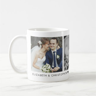 Wedding Date and Monogram 3 Photo Coffee Mug