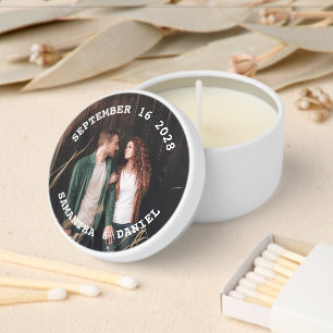 Wedding Date and Photo Mini Candle Favors