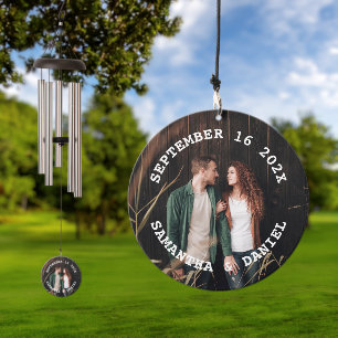 Wedding Date and Photo  Wind Chime