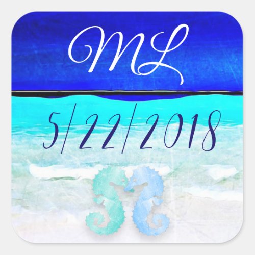 Wedding Date Bride and Groom Initials Stickers