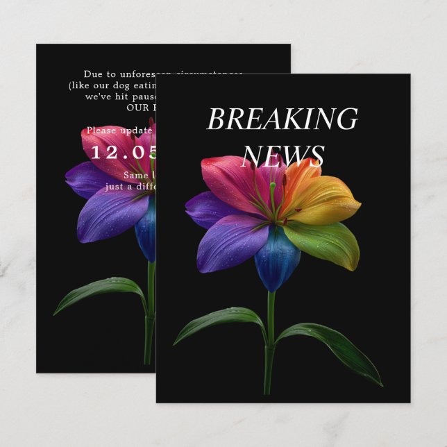 🌈Wedding Date CHANGE Enclosure Card (Front/Back)