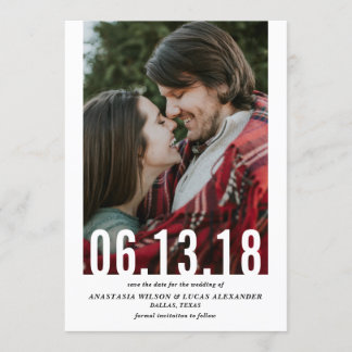Wedding Date Cutout Vertical Photo Save the Date