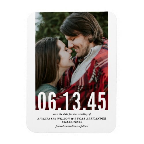 Wedding Date Cutout Vertical Photo Save the Date Magnet