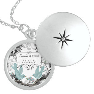 Wedding Date Forest Woodland Anniversary Necklace