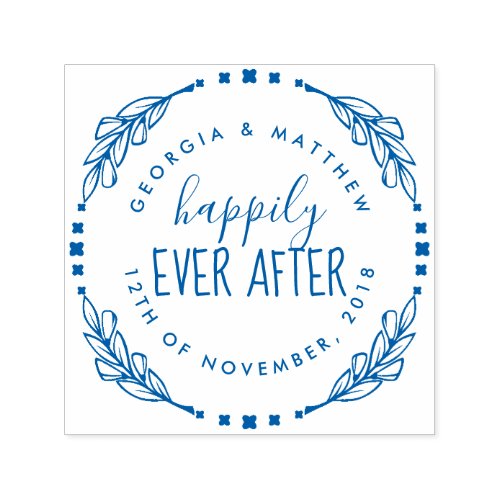 Wedding Date Happily Ever After Return Address Self_inking Stamp