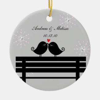 Wedding Date; Married Our First Christmas Ceramic Ornament