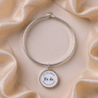 Wedding Date Personalized Bangle Bracelet