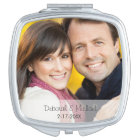 Wedding Date Photo Mirror Compact