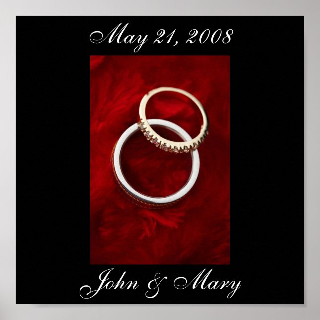 Wedding Date Poster up to 15x15 (Front)