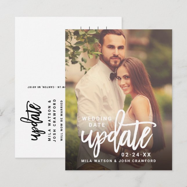 Wedding Date Update Photo Postcard (Front/Back)