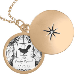 Wedding Date Vintage Birdcage Anniversary Necklace
