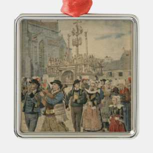 Wedding day at Plougastel Brittany Metal Ornament