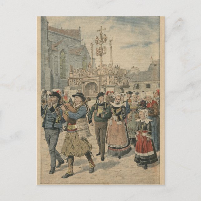 Wedding day at Plougastel Brittany Postcard (Front)