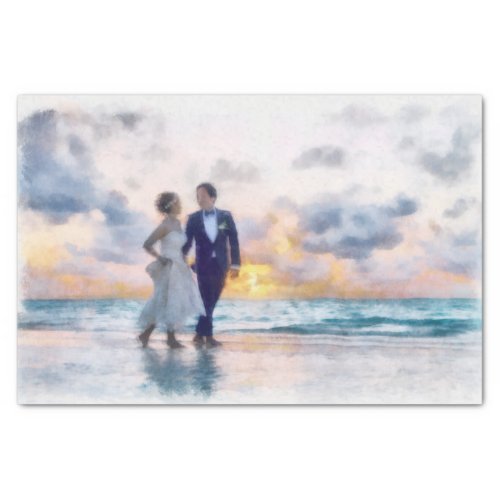 Wedding Day Beach Walk Decoupage Tissue Paper