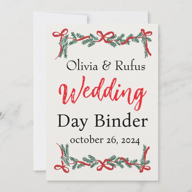 Wedding Day Binder Template Christmas invite (Front)