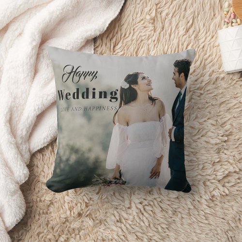 Wedding Day Bliss Personalized Newlywed Couple  Throw Pillow