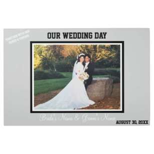 Wedding Day Bride and Groom Guest Signature Metal Print