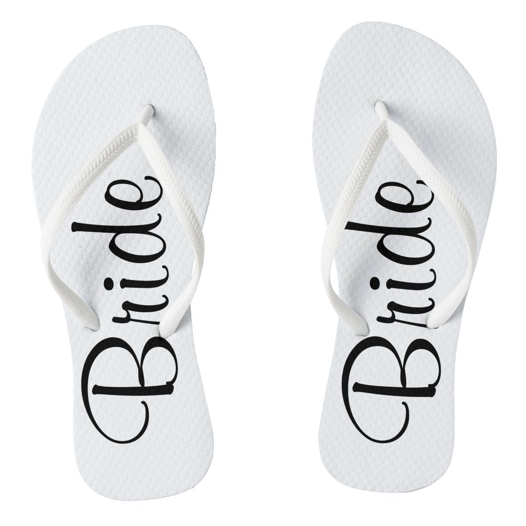 Wedding Day Bride Flip Flops | Zazzle