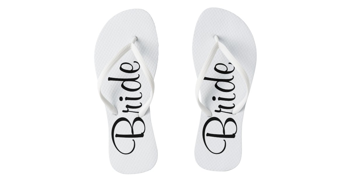 Wedding Day Bride Flip Flops | Zazzle