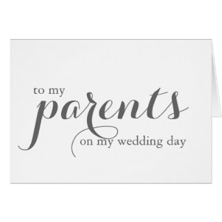 Wedding Day Card For Parents