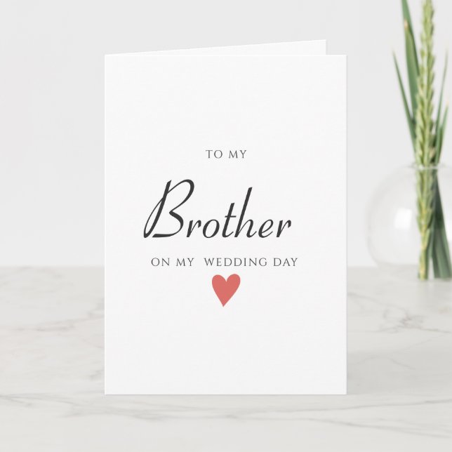 Wedding Day Card to Brother, Wedding Card  (Front)
