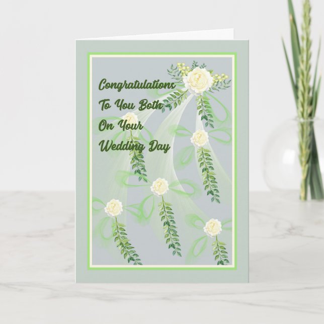 Wedding Day Card with Roses (Front)