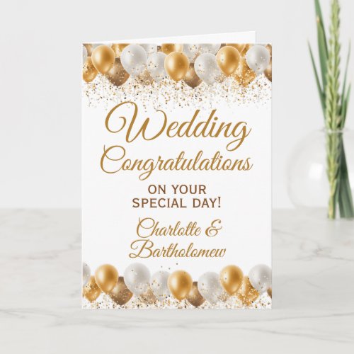 Wedding Day Congratulations Balloons Card