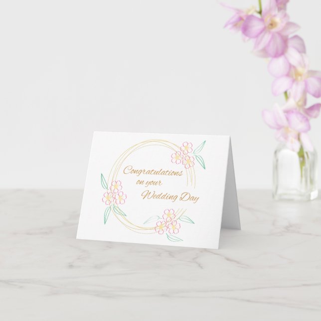 Wedding Day Congratulations Card (Orchid)