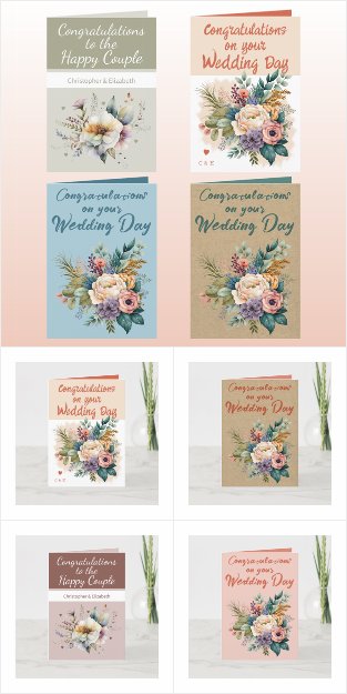 Wedding Day Congratulations Cards