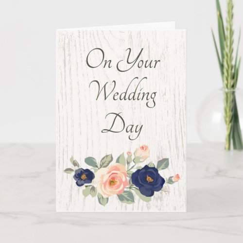 Wedding Day Congratulations Rustic Floral Card