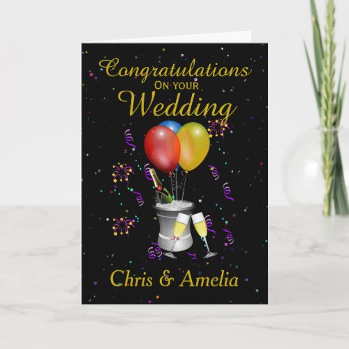 Wedding Day Congratulations Sparkling Wine Card