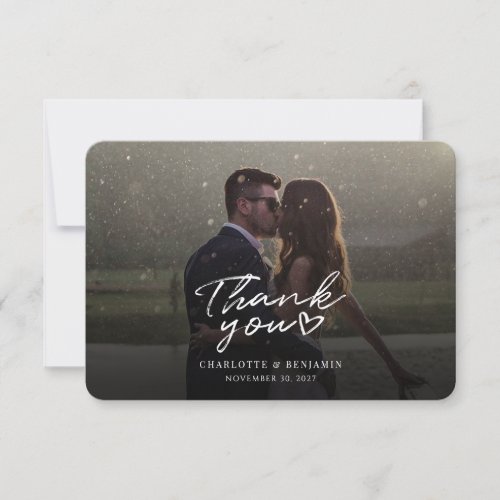 Wedding Day Couples Photo Thank You Note Card