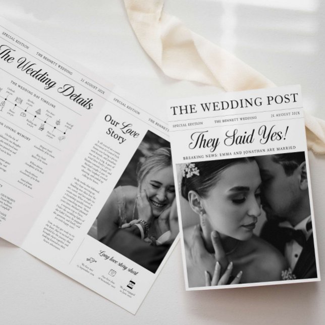 Wedding Day Custom Newspaper Program Booklet (Creator Uploaded)