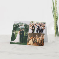 Wedding Day Custom Photo Collage Thank You Card