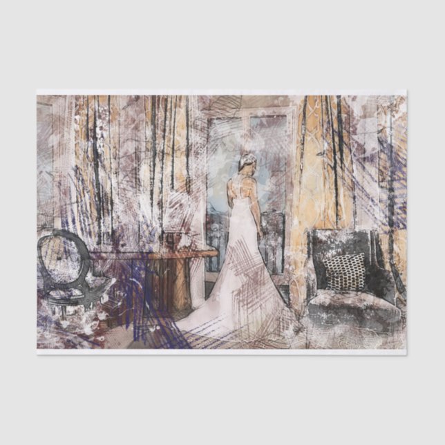 Wedding Day Decoupage Tissue Tissue Paper (Front)