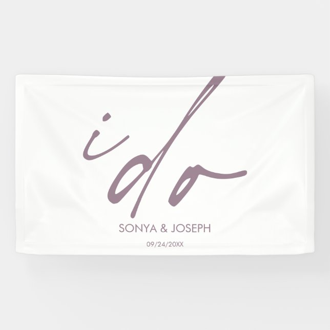 Wedding Day  Elegant Script I Do  Banner (Horizontal)