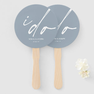 Wedding Day Elegant Script "I Do" Hand Fan