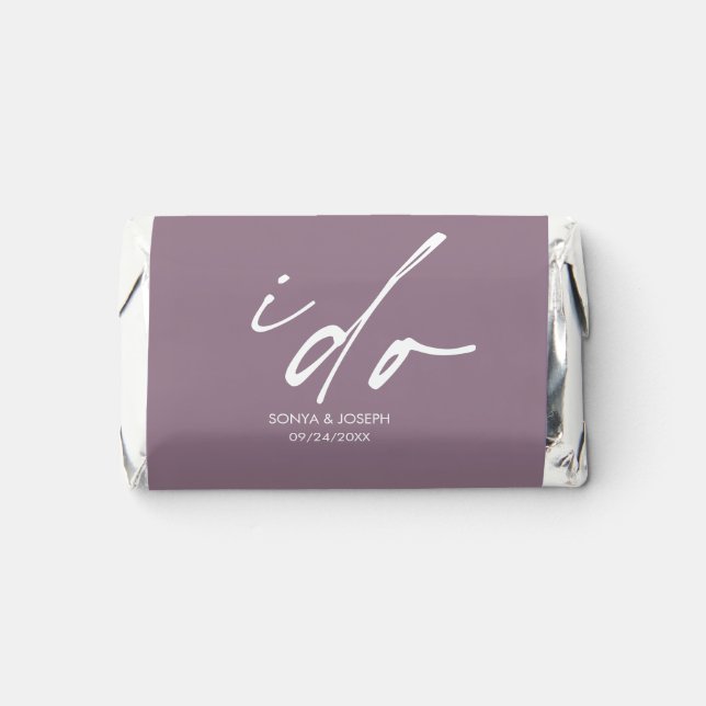 Wedding Day Elegant Script I Do  Hershey's Miniatures (Front)