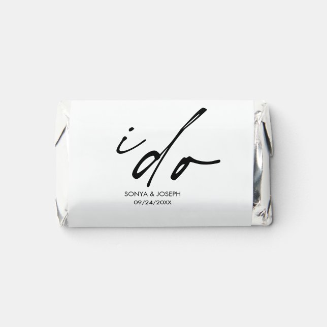 Wedding Day Elegant Script I Do  Hershey's Miniatures (Front)