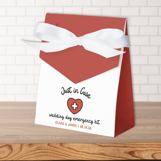 Wedding Day Emergency Survival Kit Bridal Party Favor Boxes (Stay calm, cool, and collected with our customizable wedding day emergency kit bridal party gift!)