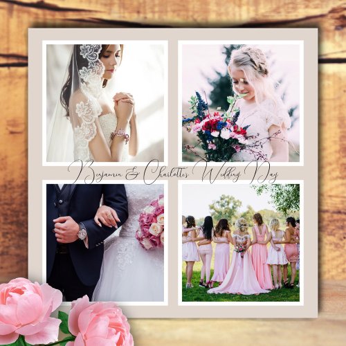 Wedding Day Four Photos Keepsake Wall Acrylic Print