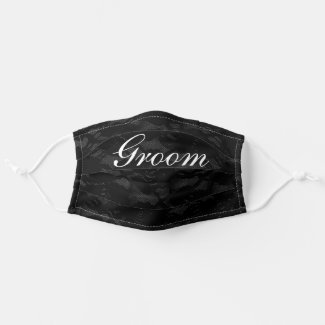 Wedding Day Groom Black Lace Cloth Face Mask