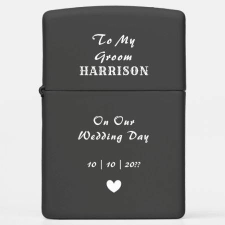 Wedding Day Groom Personalized Zippo Lighter