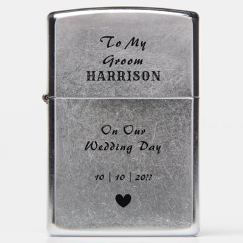 Wedding Day Groom Personalized Zippo Lighter by Flissitations at Zazzle