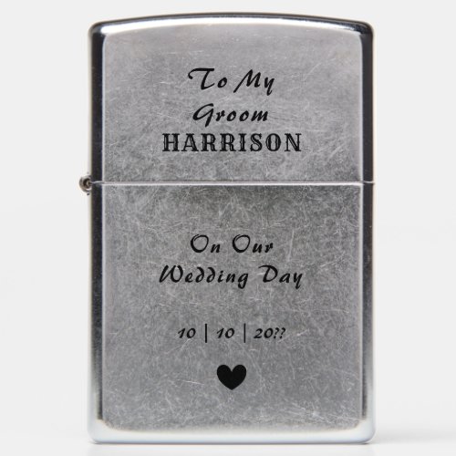Wedding Day Groom Personalized Zippo Lighter
