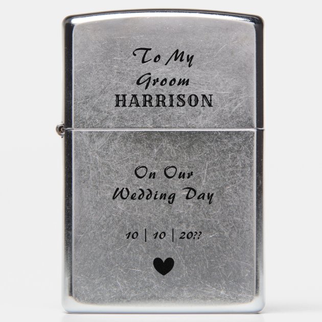 Wedding Day Groom Personalized Zippo Lighter | Zazzle