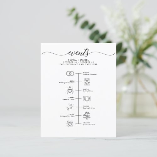 Wedding Day Icon Timeline Itinerary Welcome Letter