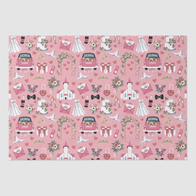 Wedding Day In Pink Tissue Paper (Front)