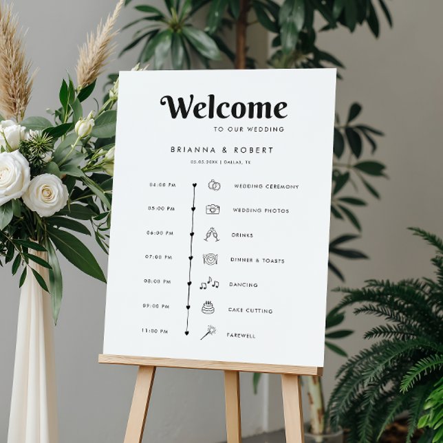 Wedding Day Infographic Timeline Welcome Sign (Creator Uploaded)