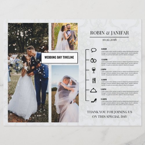 Wedding Day Itinerary Timeline Template